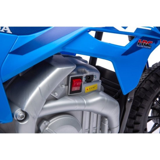 JOKO Elektrická Motorka HONDA CFR450R, penové kolesá, kožené sedadlo, modrá