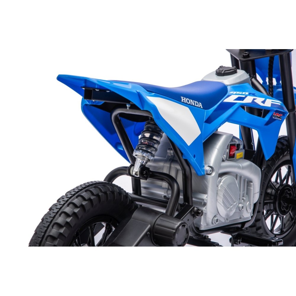 JOKO Elektrická Motorka HONDA CFR450R, penové kolesá, kožené sedadlo, modrá