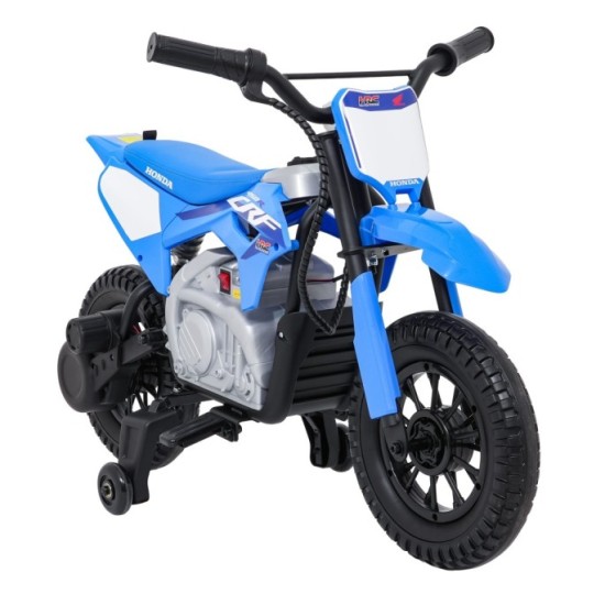 JOKO Elektrická Motorka HONDA CFR450R, penové kolesá, kožené sedadlo, modrá
