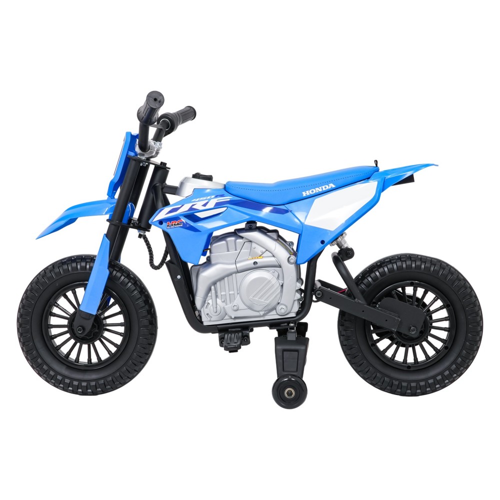 JOKO Elektrická Motorka HONDA CFR450R, penové kolesá, kožené sedadlo, modrá