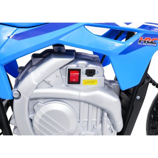 JOKO Elektrická Motorka HONDA CFR450R, penové kolesá, kožené sedadlo, modrá