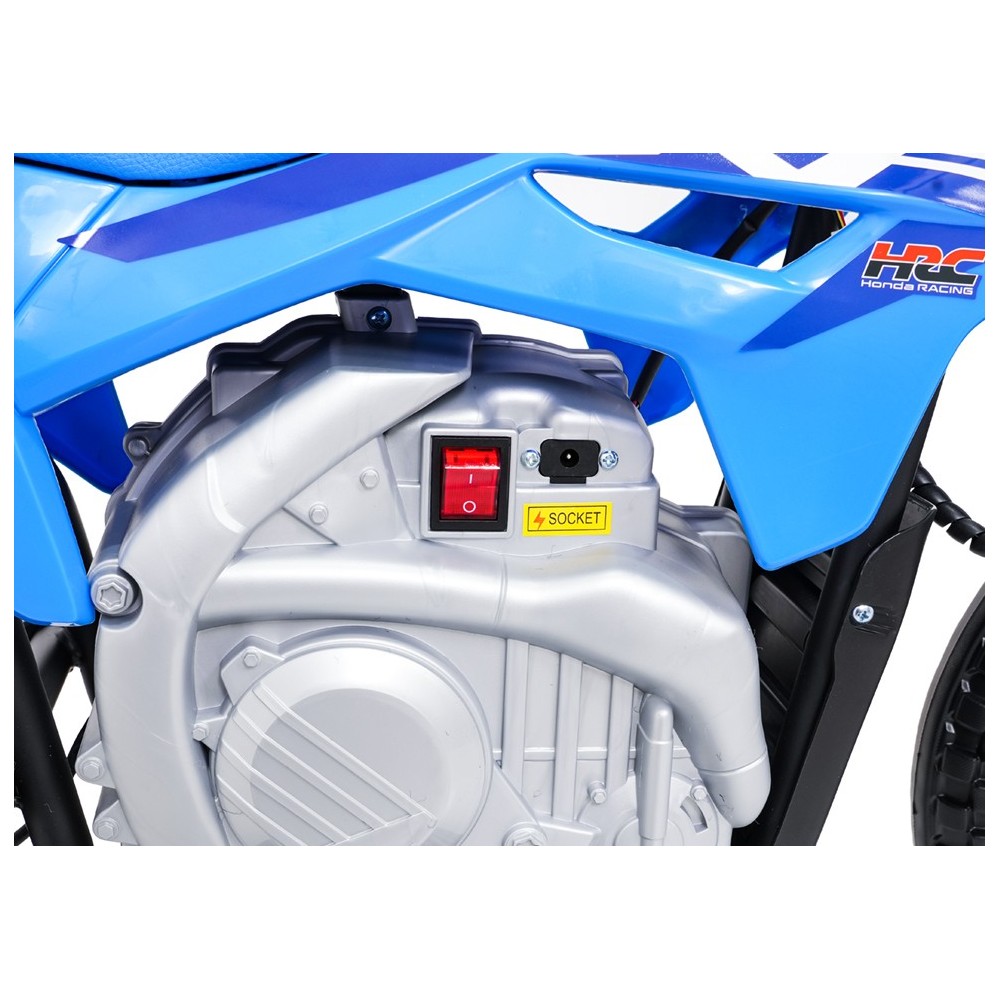 JOKO Elektrická Motorka HONDA CFR450R, penové kolesá, kožené sedadlo, modrá