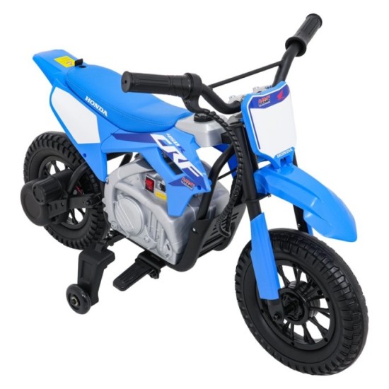 JOKO Elektrická Motorka HONDA CFR450R, penové kolesá, kožené sedadlo, modrá