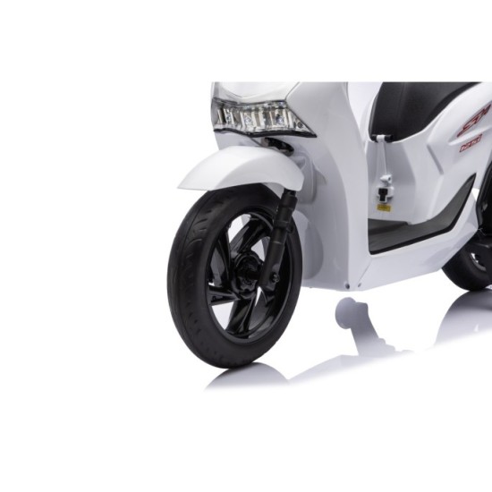 JOKO Elektrická Motorka Skúter HONDA SH125I, penové kolesá, kožené sedadlo, biela