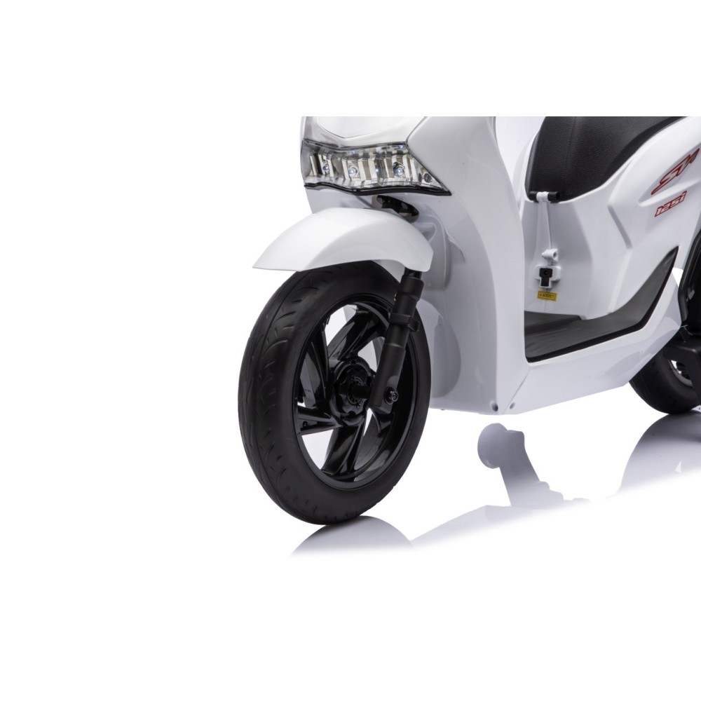 JOKO Elektrická Motorka Skúter HONDA SH125I, penové kolesá, kožené sedadlo, biela