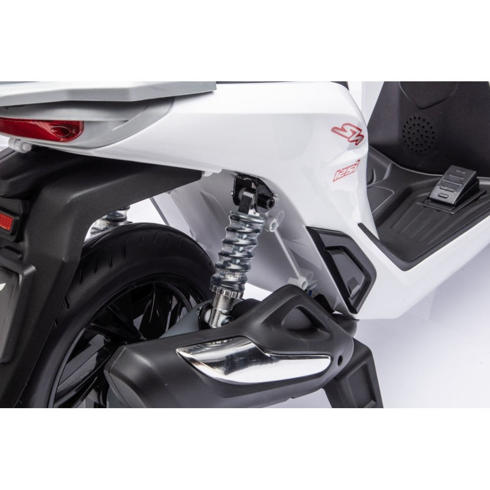 JOKO Elektrická Motorka Skúter HONDA SH125I, penové kolesá, kožené sedadlo, biela