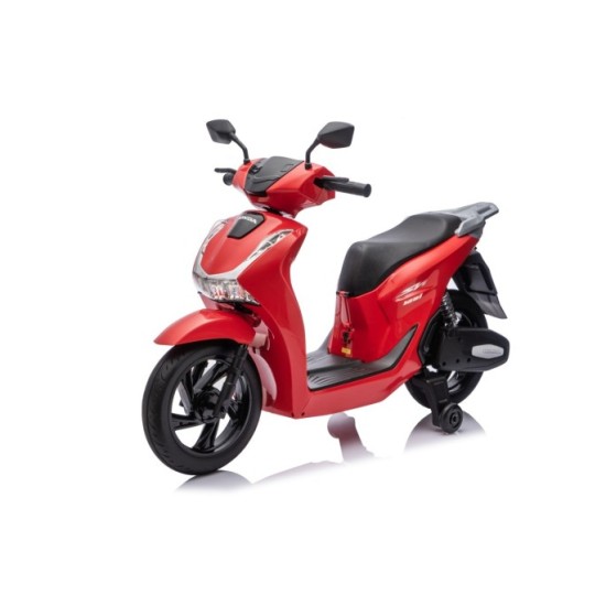 JOKO Elektrická Motorka Skúter HONDA SH125I, penové kolesá, kožené sedadlo, červená
