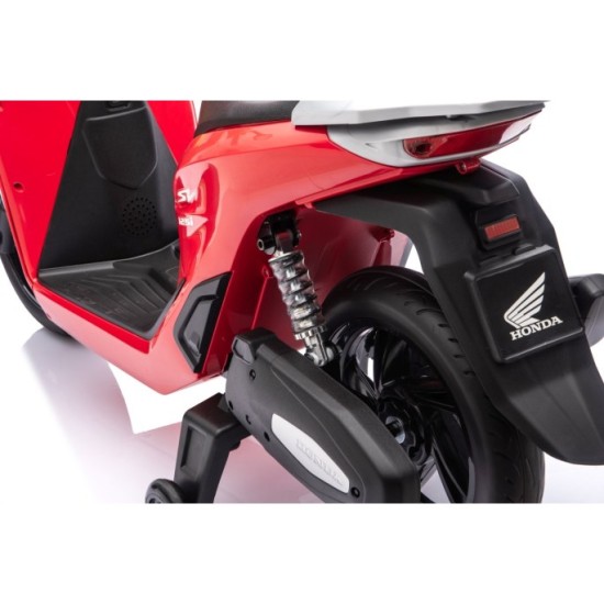 JOKO Elektrická Motorka Skúter HONDA SH125I, penové kolesá, kožené sedadlo, červená