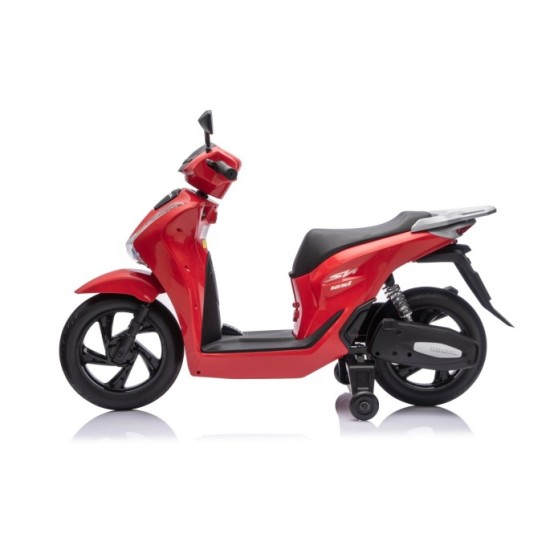 JOKO Elektrická Motorka Skúter HONDA SH125I, penové kolesá, kožené sedadlo, červená