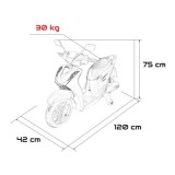 JOKO Elektrická Motorka Skúter HONDA SH125I, penové kolesá, kožené sedadlo, červená