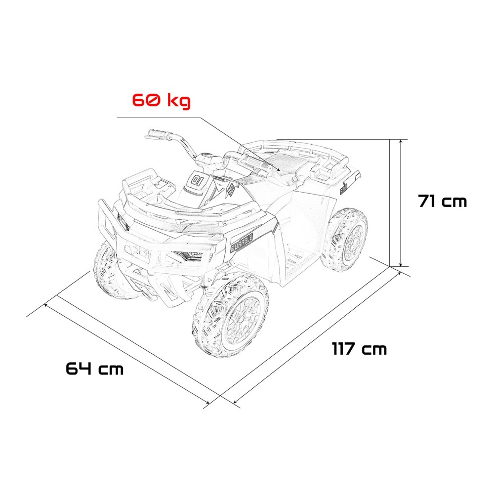JOKO Elektrická štvorkolka WOLF 4x200W ATV, penové kolesá, kožené sedadlo, nosnosť 60kg, diaľkové ovládanie, modrá