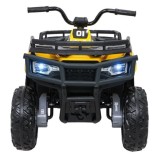 JOKO Elektrická štvorkolka WOLF 4x200W ATV, penové kolesá, kožené sedadlo, nosnosť 60kg, diaľkové ovládanie, žltá
