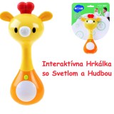 JOKO Interaktívna hrkálka Žirafa s hudbou a svetlom na batérie, žltá