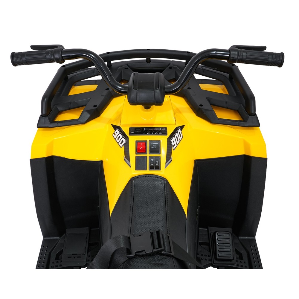 JOKO Elektrická štvorkolka WOLF 4x200W ATV, penové kolesá, kožené sedadlo, nosnosť 60kg, diaľkové ovládanie, žltá