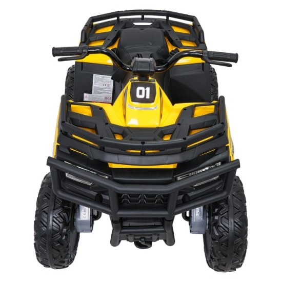JOKO Elektrická štvorkolka WOLF 4x200W ATV, penové kolesá, kožené sedadlo, nosnosť 60kg, diaľkové ovládanie, žltá