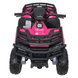 JOKO Elektrická štvorkolka WOLF 4x200W ATV, penové kolesá, kožené sedadlo, nosnosť 60kg, diaľkové ovládanie, ružová