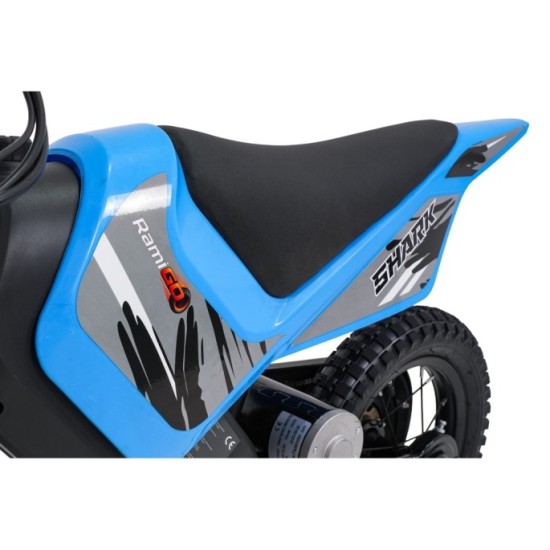 RAMIGO Elektrická Motorka SHARK 150W 24V Li-ion, rýchlosť 15 km/h, nafukovacie kolesá, nosnosť 40kg, modrá