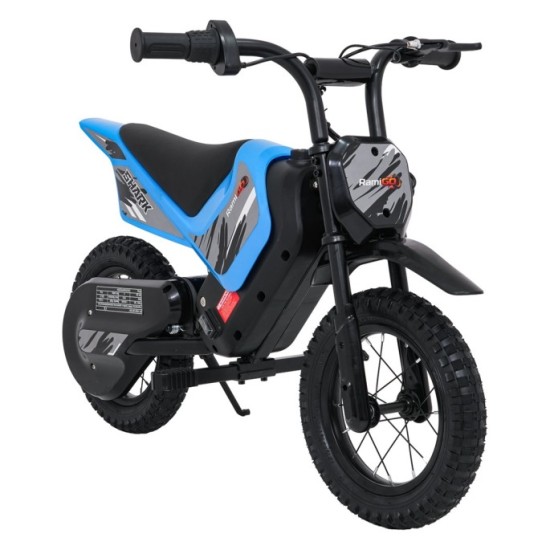 RAMIGO Elektrická Motorka SHARK 150W 24V Li-ion, rýchlosť 15 km/h, nafukovacie kolesá, nosnosť 40kg, modrá
