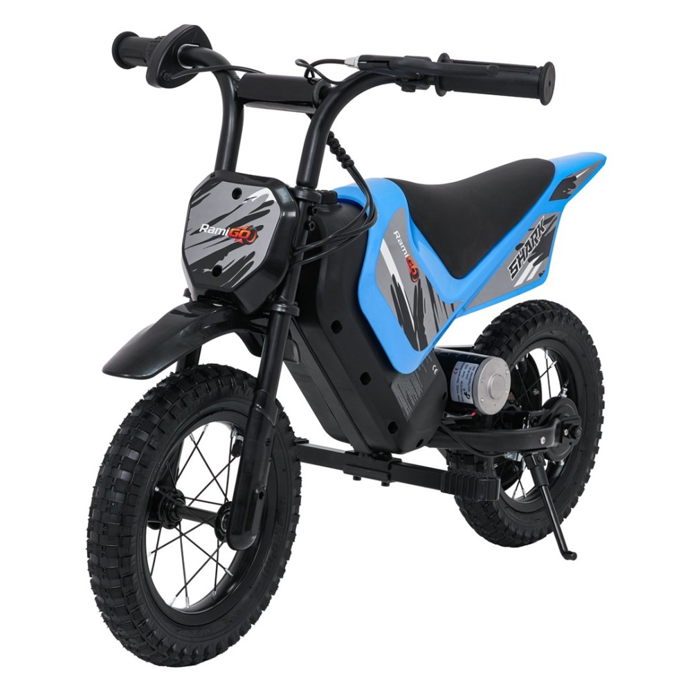 RAMIGO Elektrická Motorka SHARK 150W 24V Li-ion, rýchlosť 15 km/h, nafukovacie kolesá, nosnosť 40kg, modrá