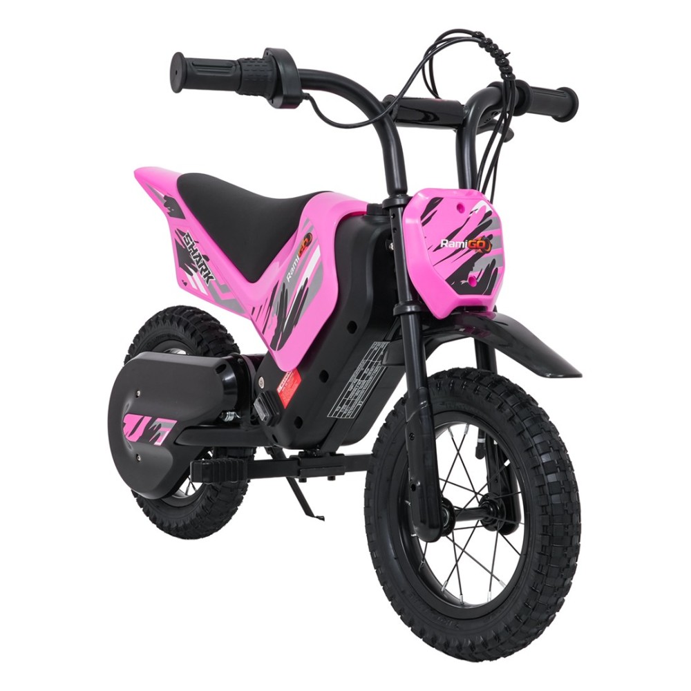 RAMIGO Elektrická Motorka SHARK 150W 24V Li-ion, rýchlosť 15 km/h, nafukovacie kolesá, nosnosť 40kg, ružová