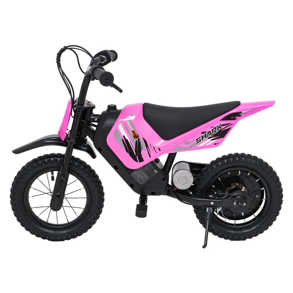 RAMIGO Elektrická Motorka SHARK 150W 24V Li-ion, rýchlosť 15 km/h, nafukovacie kolesá, nosnosť 40kg, ružová