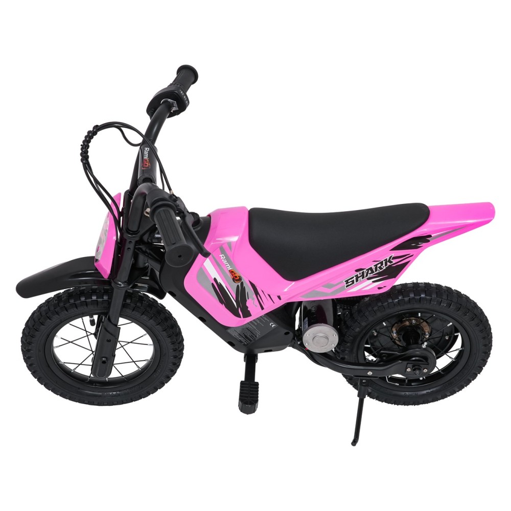 RAMIGO Elektrická Motorka SHARK 150W 24V Li-ion, rýchlosť 15 km/h, nafukovacie kolesá, nosnosť 40kg, ružová