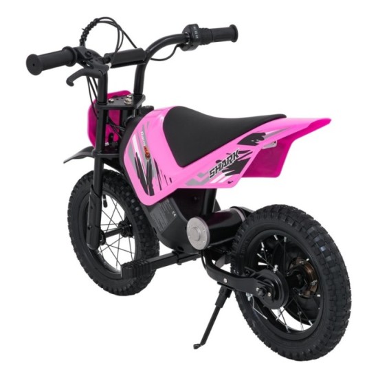 RAMIGO Elektrická Motorka SHARK 150W 24V Li-ion, rýchlosť 15 km/h, nafukovacie kolesá, nosnosť 40kg, ružová