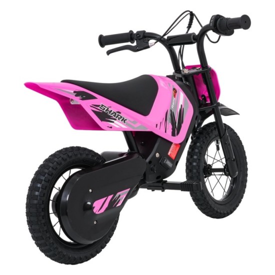 RAMIGO Elektrická Motorka SHARK 150W 24V Li-ion, rýchlosť 15 km/h, nafukovacie kolesá, nosnosť 40kg, ružová