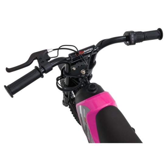 RAMIGO Elektrická Motorka SHARK 150W 24V Li-ion, rýchlosť 15 km/h, nafukovacie kolesá, nosnosť 40kg, ružová