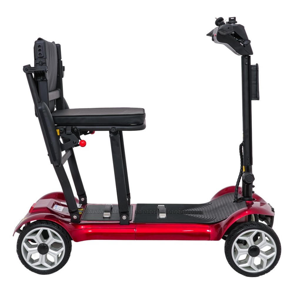 Ramiz Elektrická štvorkolesová kolobežka EasyGo pre Dôchodcov Seniorov 270W 24V Li-ion nosnosť 120kg, ELEKTRICKÝ SKÚTER, červená