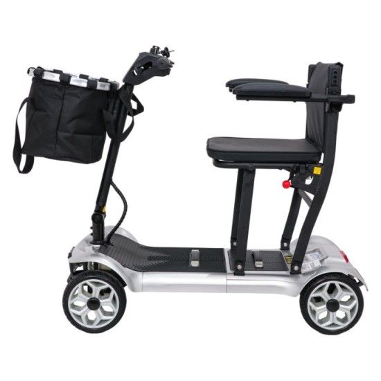 Ramiz Elektrická štvorkolesová kolobežka EasyGo pre Dôchodcov Seniorov 270W 24V Li-ion nosnosť 120kg, ELEKTRICKÝ SKÚTER, striebo