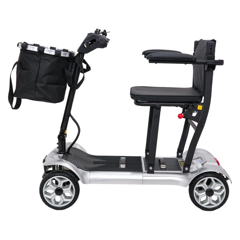 Ramiz Elektrická štvorkolesová kolobežka EasyGo pre Dôchodcov Seniorov 270W 24V Li-ion nosnosť 120kg, ELEKTRICKÝ SKÚTER, striebo