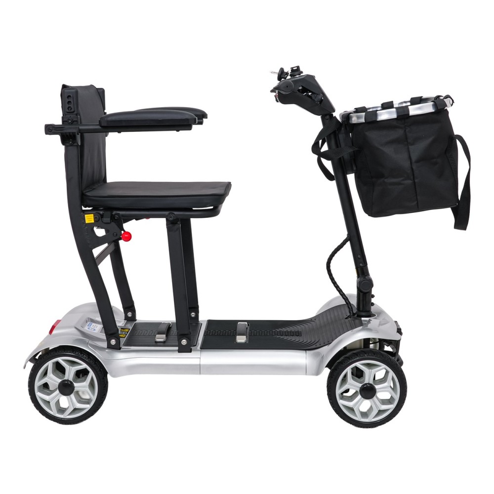Ramiz Elektrická štvorkolesová kolobežka EasyGo pre Dôchodcov Seniorov 270W 24V Li-ion nosnosť 120kg, ELEKTRICKÝ SKÚTER, striebo