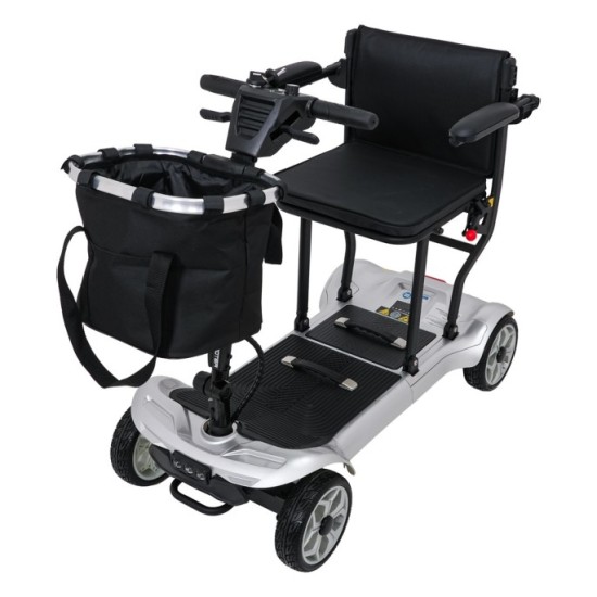 Ramiz Elektrická štvorkolesová kolobežka EasyGo pre Dôchodcov Seniorov 270W 24V Li-ion nosnosť 120kg, ELEKTRICKÝ SKÚTER, striebo