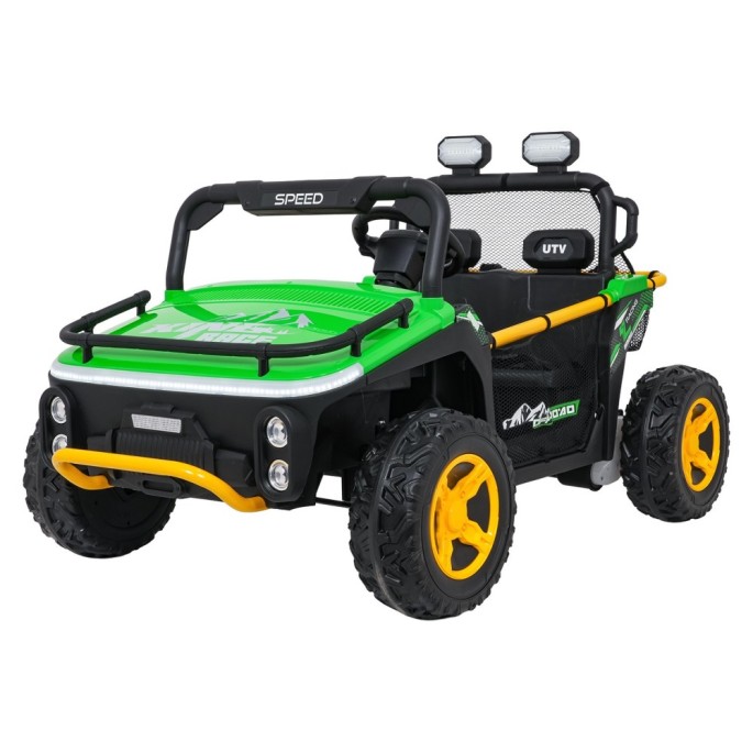JOKO Elektrické autíčko Buggy UTV SPEED 2x80W, Dvojmiestne sedadlo, penové kolesá, nosnosť 40kg, zelené