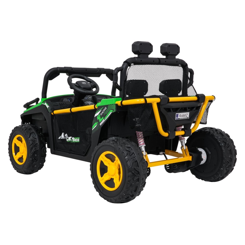 JOKO Elektrické autíčko Buggy UTV SPEED 2x80W, Dvojmiestne sedadlo, penové kolesá, nosnosť 40kg, zelené