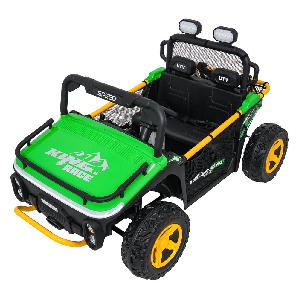 JOKO Elektrické autíčko Buggy UTV SPEED 2x80W, Dvojmiestne sedadlo, penové kolesá, nosnosť 40kg, zelené