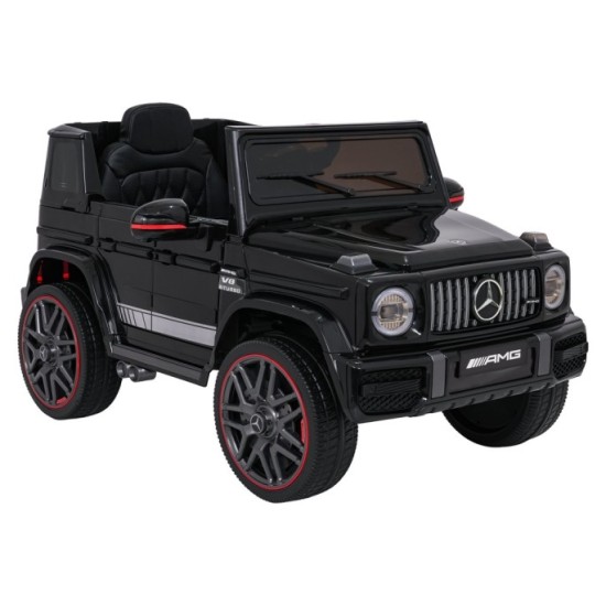 JOKO Elektrické autíčko Mercedes G63 AMG LIFT, penové kolesá, kožené sedadlo, čierne