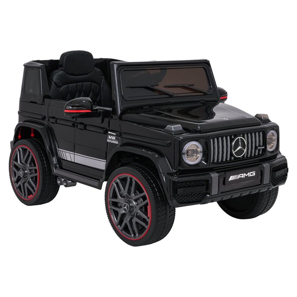 JOKO Elektrické autíčko Mercedes G63 AMG LIFT, penové kolesá, kožené sedadlo, čierne