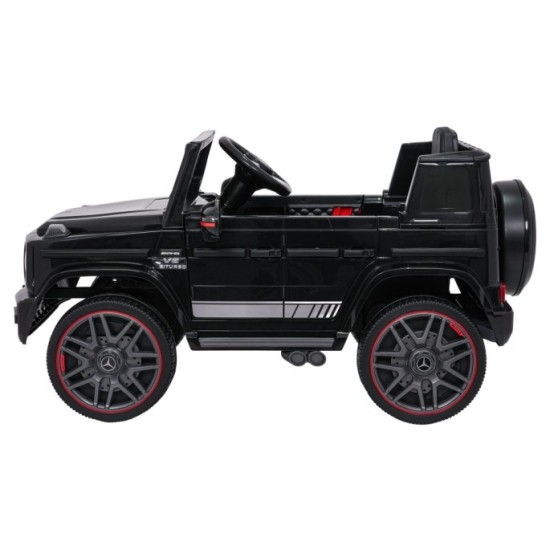 JOKO Elektrické autíčko Mercedes G63 AMG LIFT, penové kolesá, kožené sedadlo, čierne
