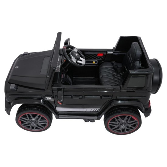 JOKO Elektrické autíčko Mercedes G63 AMG LIFT, penové kolesá, kožené sedadlo, čierne