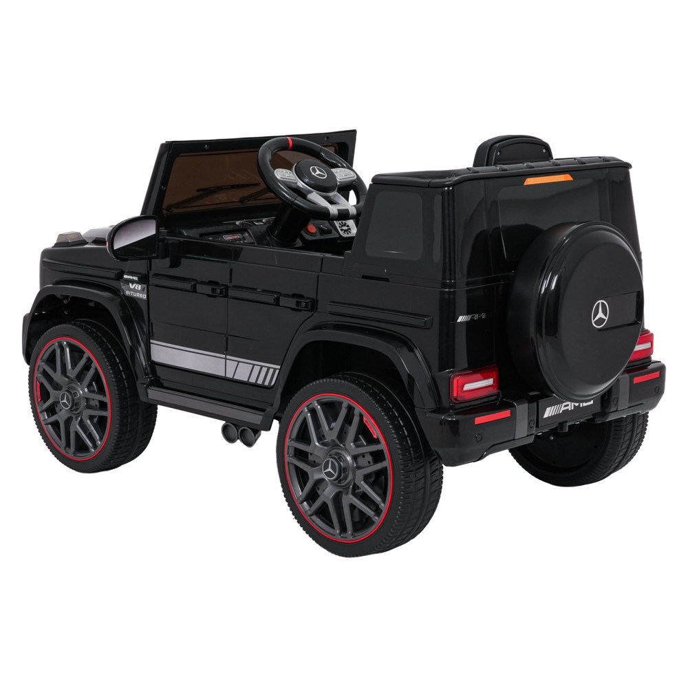 JOKO Elektrické autíčko Mercedes G63 AMG LIFT, penové kolesá, kožené sedadlo, čierne