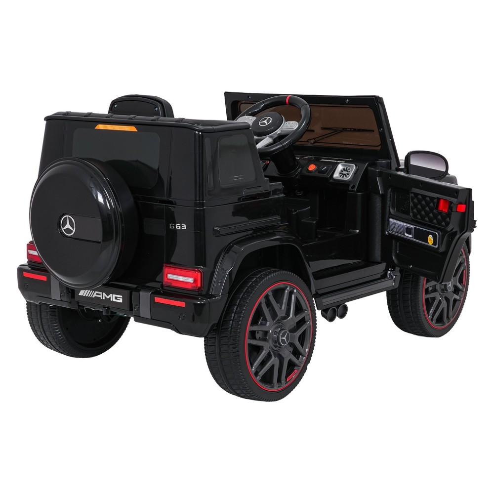 JOKO Elektrické autíčko Mercedes G63 AMG LIFT, penové kolesá, kožené sedadlo, čierne
