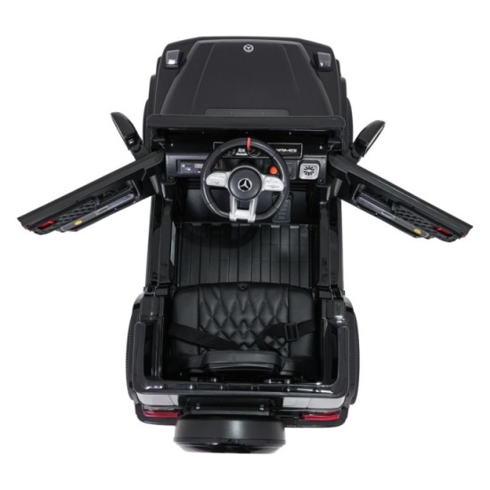 JOKO Elektrické autíčko Mercedes G63 AMG LIFT, penové kolesá, kožené sedadlo, čierne
