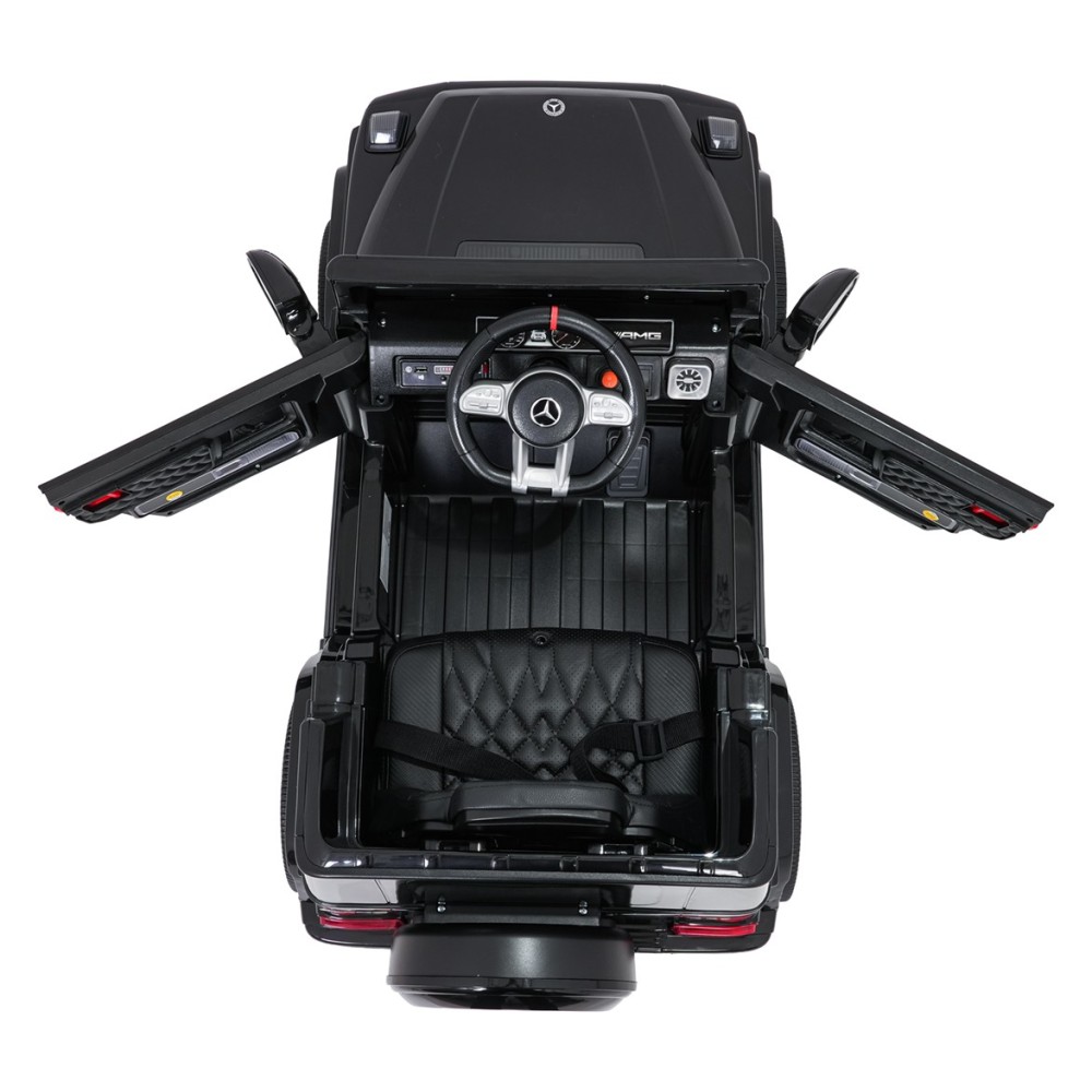 JOKO Elektrické autíčko Mercedes G63 AMG LIFT, penové kolesá, kožené sedadlo, čierne
