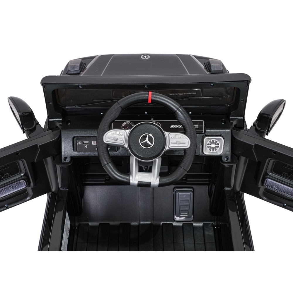JOKO Elektrické autíčko Mercedes G63 AMG LIFT, penové kolesá, kožené sedadlo, čierne