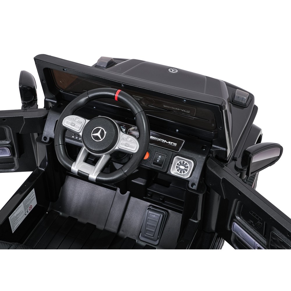 JOKO Elektrické autíčko Mercedes G63 AMG LIFT, penové kolesá, kožené sedadlo, čierne