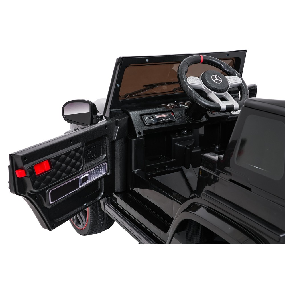 JOKO Elektrické autíčko Mercedes G63 AMG LIFT, penové kolesá, kožené sedadlo, čierne