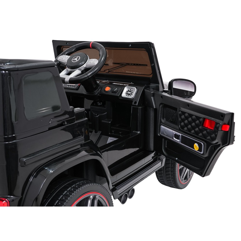 JOKO Elektrické autíčko Mercedes G63 AMG LIFT, penové kolesá, kožené sedadlo, čierne