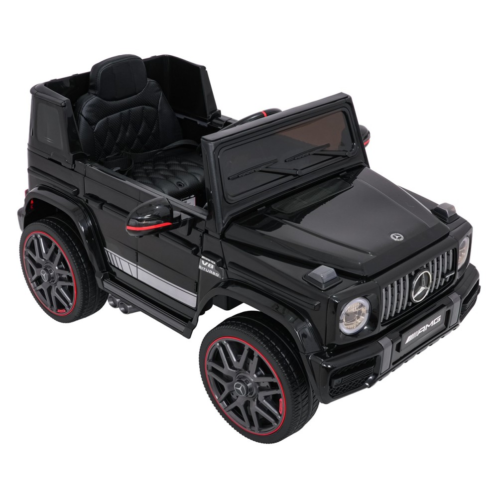 JOKO Elektrické autíčko Mercedes G63 AMG LIFT, penové kolesá, kožené sedadlo, čierne